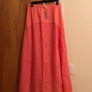 NEW women maxi orange skirt